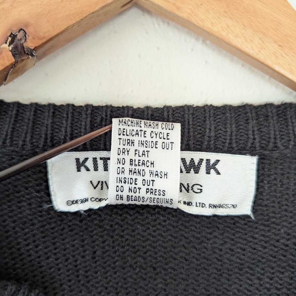 Vivian Wang | Kitty Hawk | 80s | Embroidered Beaded Multicolored Cardigan - Picture 9 of 9